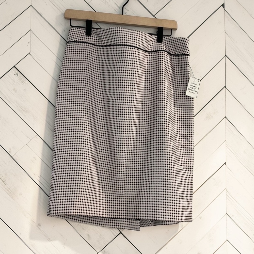 Kasper Black & White Textured Pencil Skirt 12P Petite Workwear Chic